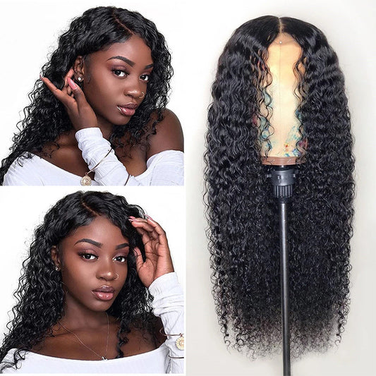 Black Women's Medium Long Curly Wig Head Covers Small Curly Wave High Temperature Silk Wig